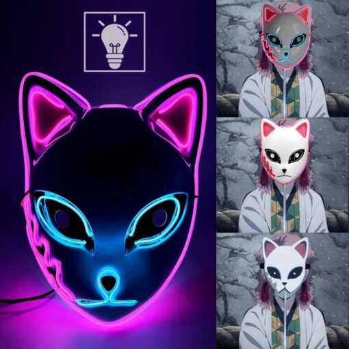 Maskë për fytyrën e maceve LED me linjë ndriçuese