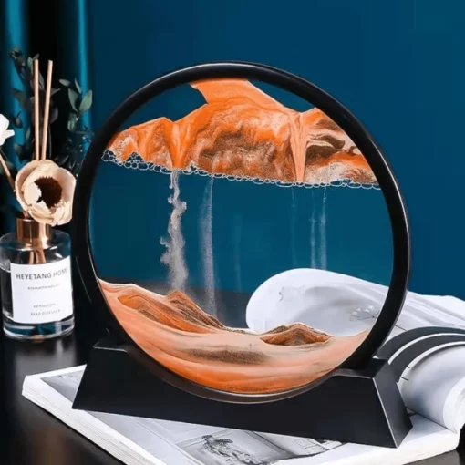 मूव्हिंग सँड आर्ट पिक्चर गोल ग्लास 3D