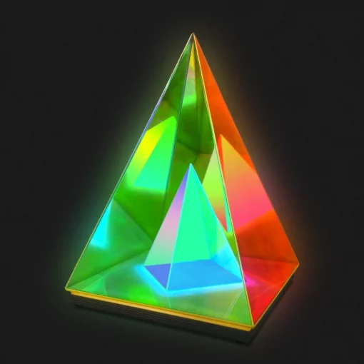 Lampu Meja LED Akrilik Piramida