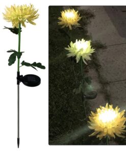Spring Artificial Chrysanthemum Solar Garden Stake Led