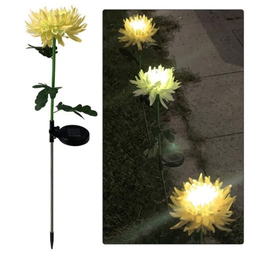 වසන්ත කෘතිම Chrysanthemum Solar Garden Stake Led
