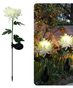 Spring Artificial Chrysanthemum Solar Garden Stake Led