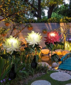 Spring Artificial Chrysanthemum Solar Garden Stake Led