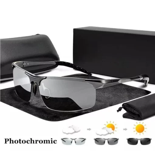 2022 Mga Lalaki nga Photochromic Sunglasses nga adunay Anti-glare Polarized Lens