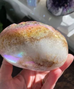 Heart Shaped Rainbow Crystal Cluster