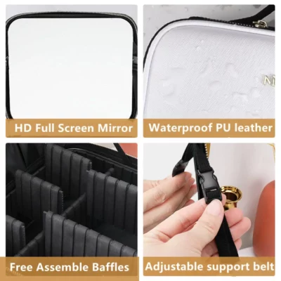 LED Light Makeup Storage Mirror