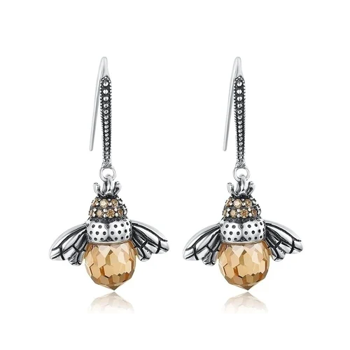 ក្រវិល Queen Bee Crystal Drop Earrings