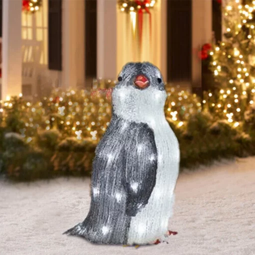 Светеща коледна украса пингвин