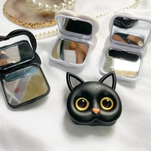 Giá đỡ điện thoại mèo con dễ thương 3D với gương mini