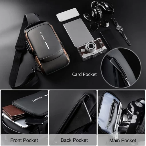 USB Sling Anti Theft Waterproof Backpack