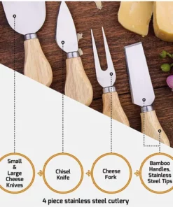 Bamboo Cheese Board and Cutlery Set