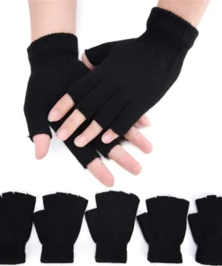 Black Half Finger less Gloves