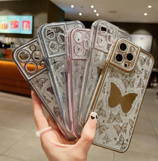 Butterfly Flash Diamond Case Cover For iPhone