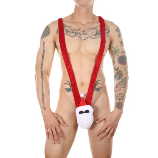 Еротски боди со Божиќен костим за пенисот