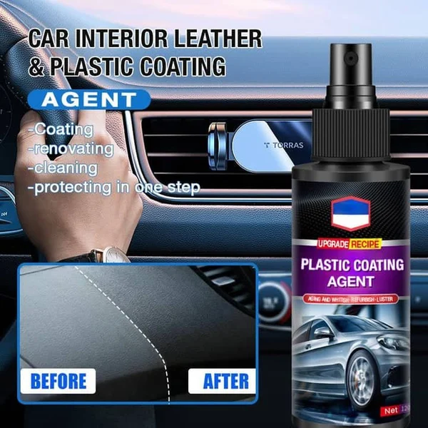 RJDJ Car Interior Leather and Plastic Coating Agent, Leather Cleaner for  Car Interior, Leather Cleaner and Conditioner for Car Interior, Plastic