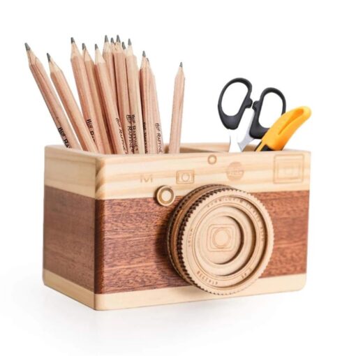Soporte para lápices de madeira para cámara creativa