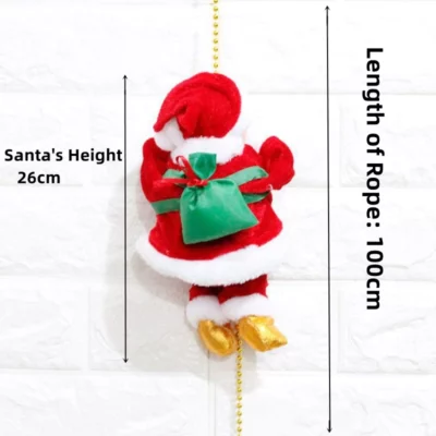 Musical Rope Climbing Santa For Cheerful Xmas Decor
