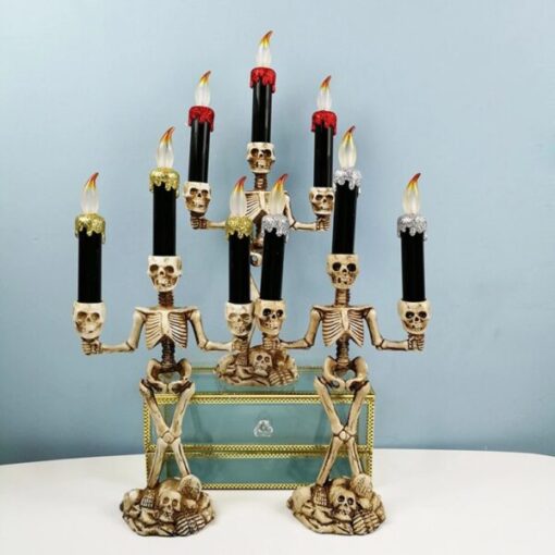 Страшни скелетни светла од свеќи за Ноќта на вештерките