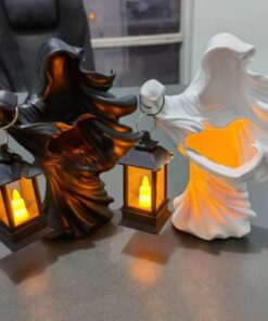 Halloween Ghost Holding Lantern Resin Statue