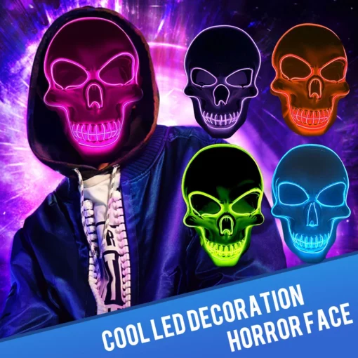 Máscara de calavera brillante LED de Halloween