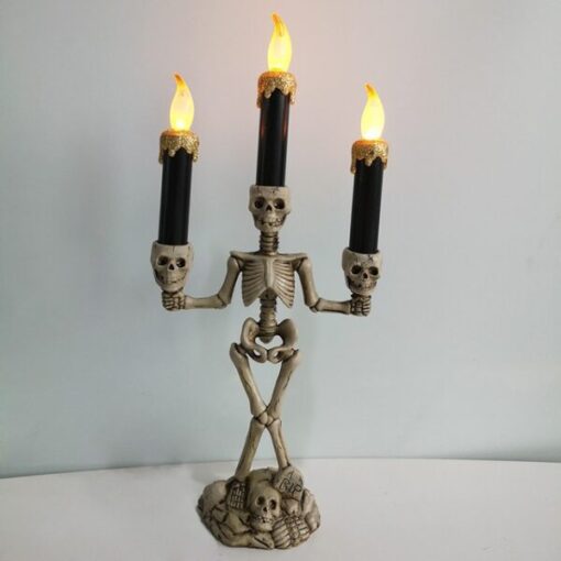 Skrämmande skelett Halloween ljusljus