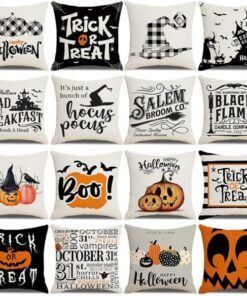 Halloween Pumpkin and Witch Printed Pillow Cases
