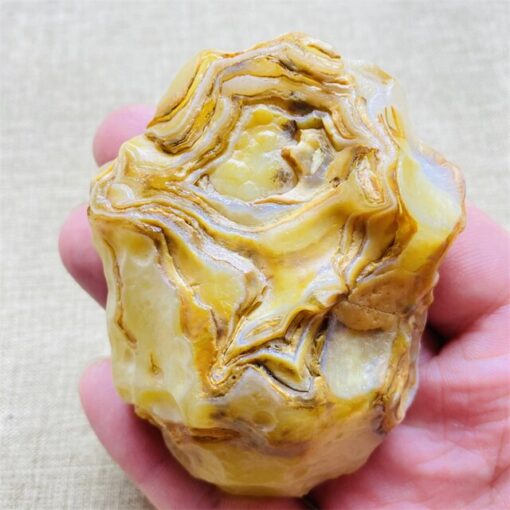 Piedra cruda de ágata amarilla limón natural