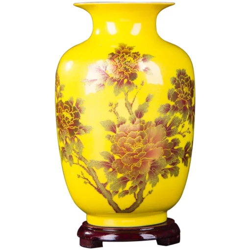 New Chinese Style Yellow Flower Vase
