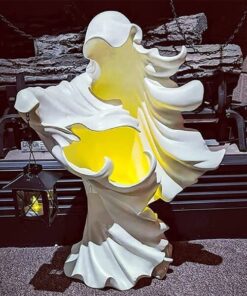 Halloween Ghost Holding Lantern Resin Statue