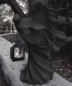 Halloween Ghost Holding Lantern Resin Statue