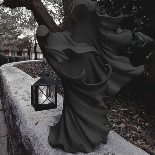 Halloween Ghost Holding Lantern Resin Statue