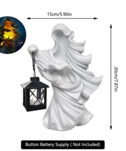 Halloween Ghost Holding Lantern Resin Statue