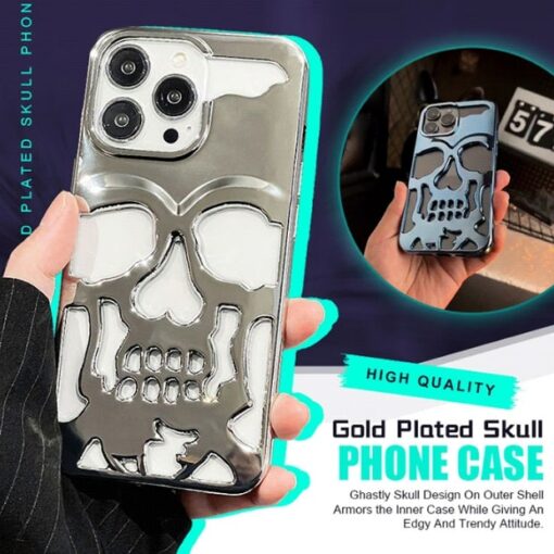 Plated Skull Case Cover Para sa iPhone