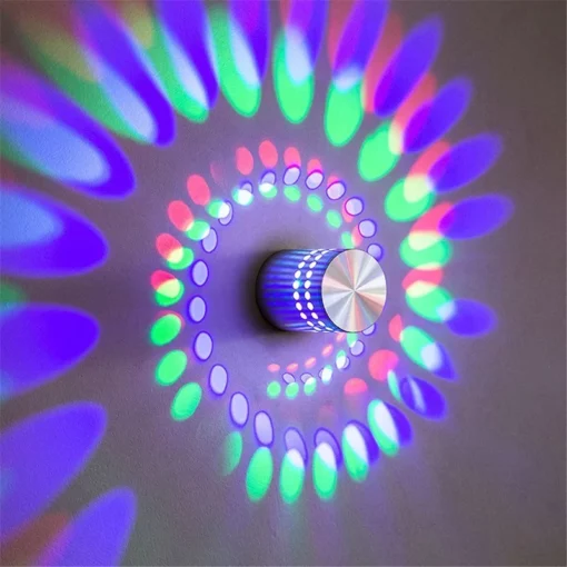 Noapaļojošs spirālveida LED sienas apgaismojums