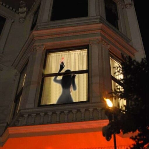 Korkunç Hayalet Cadılar Bayramı Pencere Çıkartması