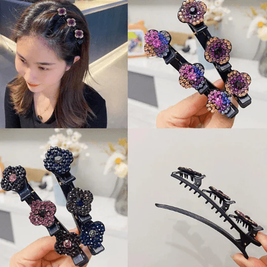 Hair Clip With Crystal Flower - Image 3