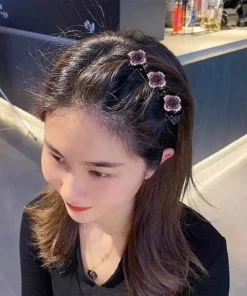 Sparkling Crystal Stone Braided Hair Clips