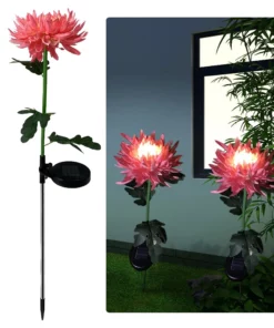 Spring Artificial Chrysanthemum Solar Garden Stake Led