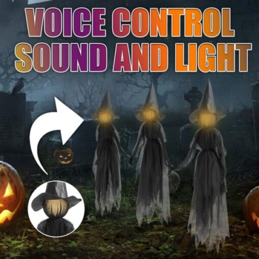 Ses Kontrolü Cadılar Bayramı Cadı Dekorasyon Işık Seti