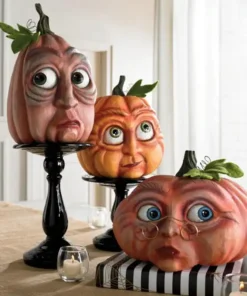 Expressive Pumpkin Faces Halloween Decoration