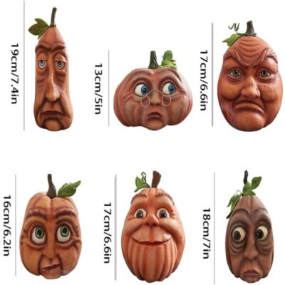 Expressive Pumpkin Faces Halloween Decoration