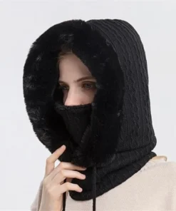 Warm knitted windbreaker hat for winter