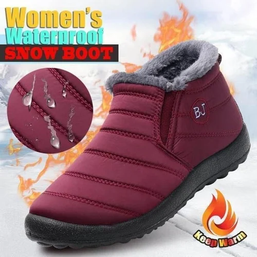 Këpucë pambuku të papërshkueshëm nga uji me borë të ngrohtë për dimër