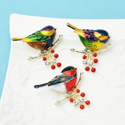 Multicolor Bird Brooch Pins