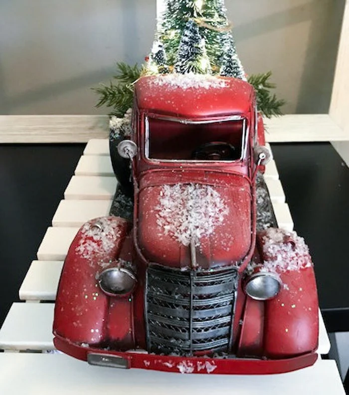 Red Farm Truck Christmas Centerpiece - Image 7