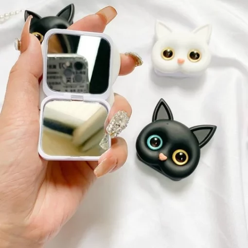 3D държач за телефон сладко коте с мини огледало