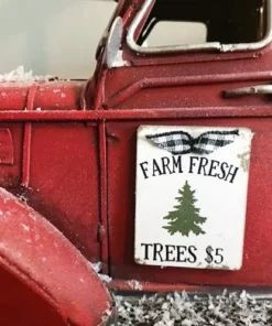 Red Farm Truck Christmas Centerpiece