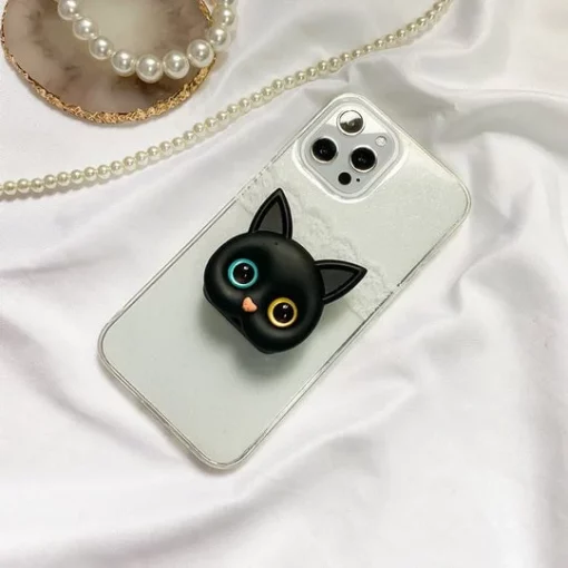 3D държач за телефон сладко коте с мини огледало