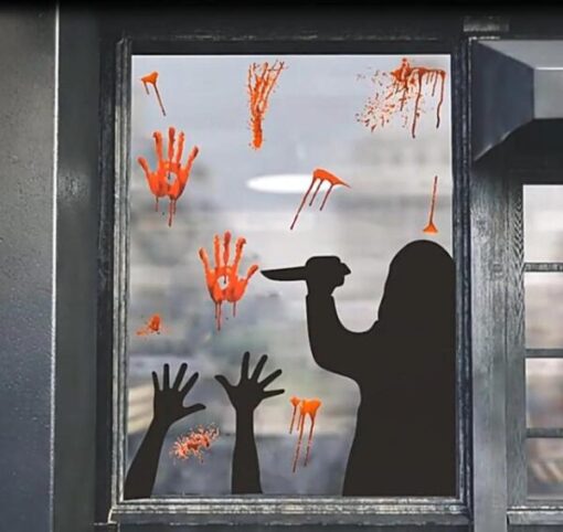 Hình dán cửa sổ Halloween ma quái đáng sợ