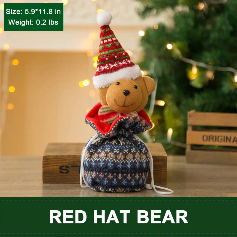 CHRISTMAS KNITTED DOLL GIFT BAGS